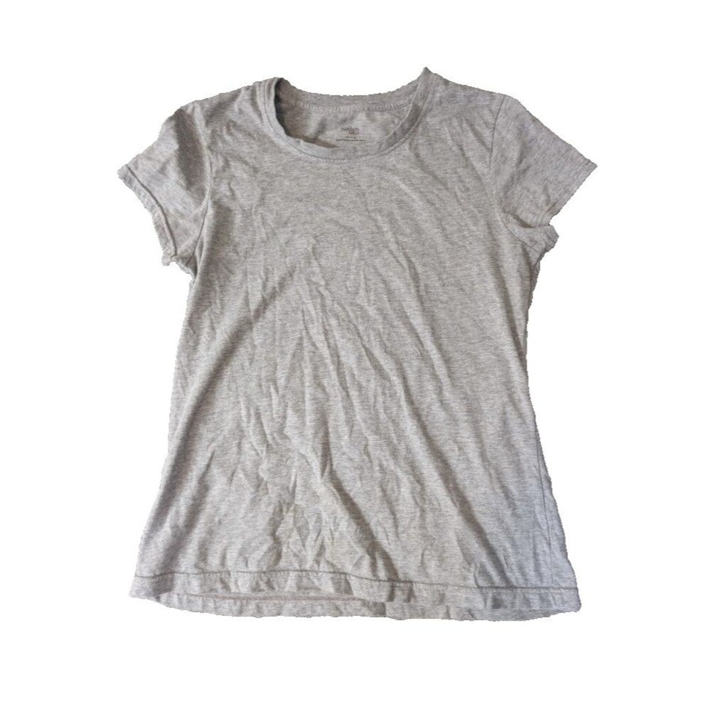 Danskin Now Gray T Shirt Large Soft Cotton Short Sleeve Athletic Casual Tee
